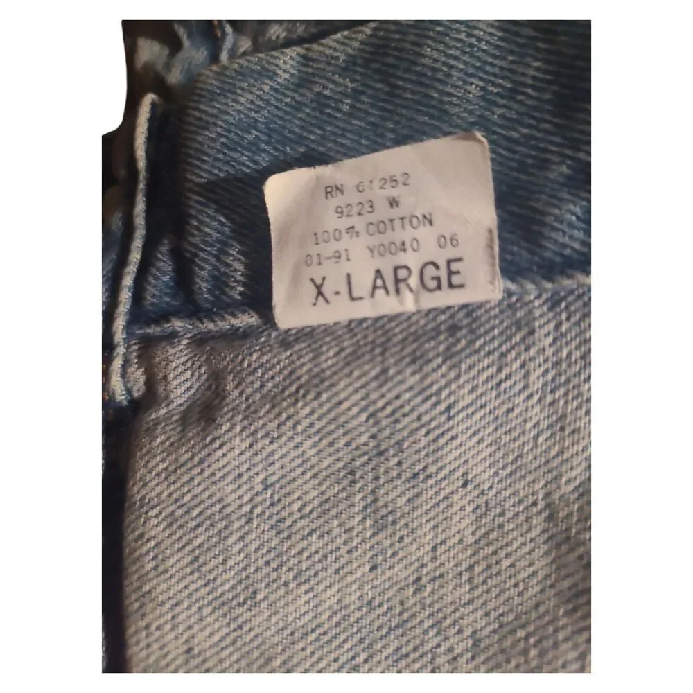 Vtg. 1991 Arizona Jean Co. Denim Jacket Mens XL Made In USA Rugged Distressed